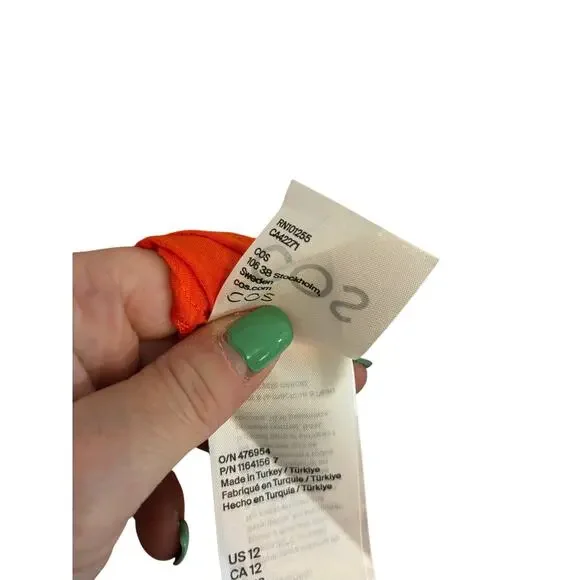 COS Bright Orange Halterneck Maxi Dress Minimalist Resort Elegant 12 Resortewar - Picture 8 of 8